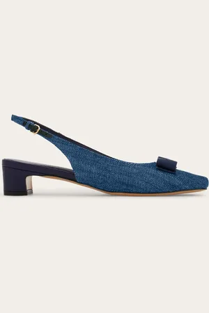 Salvatore Ferragamo Slingbacks lazo icónico Azul Talla 35.5