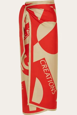 Salvatore Ferragamo Falda sarong logo Venna Rojo