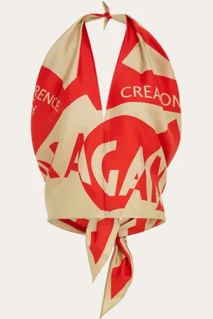 Salvatore Ferragamo Fular de seda estampado Venna Rojo