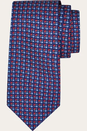 Salvatore Ferragamo Corbata de seda estampado Lollipop Azul