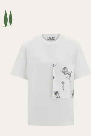 Salvatore Ferragamo Back to Earth - Camiseta con bolsillo Blanco