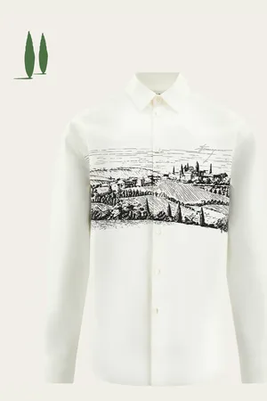 Salvatore Ferragamo Back to Earth - Camisa con estampado Blanco