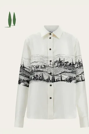 Salvatore Ferragamo Back to Earth - Camisa de seda Blanco