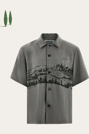 Salvatore Ferragamo Back to Earth - Camisa estampado Tuscany Gris