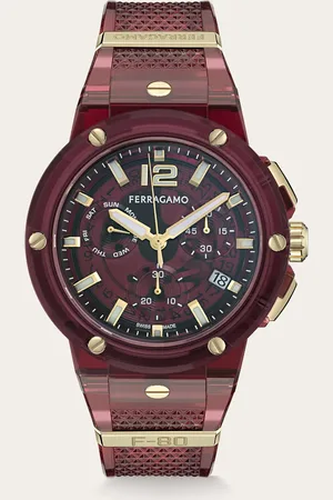 Salvatore Ferragamo Reloj F-80 Translucent Rojo