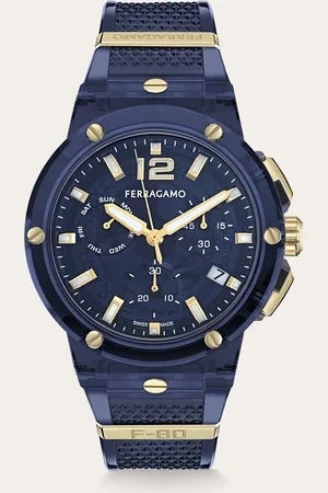 Salvatore Ferragamo Reloj F-80 Translucent Azul