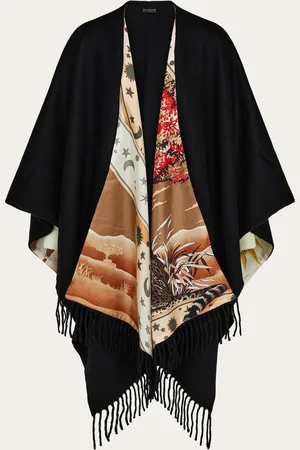 Salvatore Ferragamo Capa reversible estampado Day & Night Negro