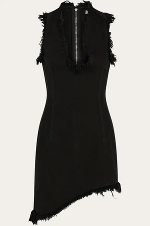 Salvatore Ferragamo Minivestido desflecado Negro