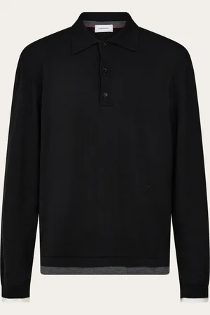 Salvatore Ferragamo Polo efecto doble prenda Negro