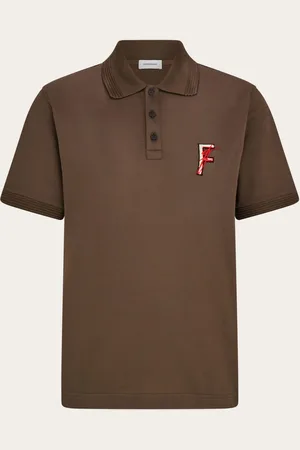 Salvatore Ferragamo Polo con doble bordado Gris