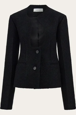 Salvatore Ferragamo Blazer corta con cuello perfilado Negro