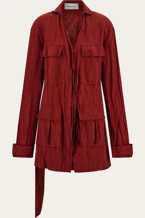 Salvatore Ferragamo Sahariana con martingala Rojo