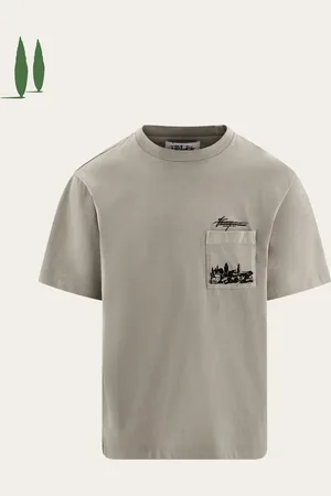 Salvatore Ferragamo Camiseta estampado Tuscany Gris