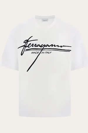 Salvatore Ferragamo Camiseta con firma Blanco