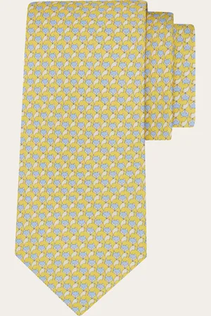 Salvatore Ferragamo Corbata de seda estampado Fox Amarillo