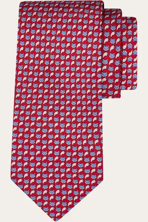 Salvatore Ferragamo Corbata de seda estampado Fox Rojo