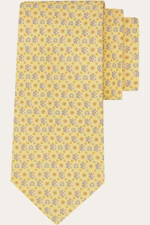 Salvatore Ferragamo Corbata de seda estampado tortuga Amarillo