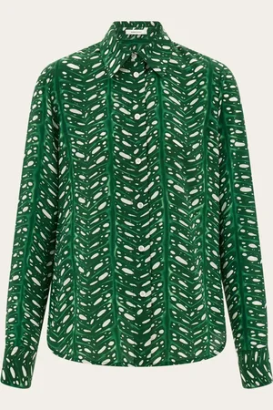 Salvatore Ferragamo Camisa estampado palmeras Verde