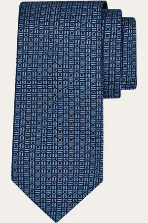Salvatore Ferragamo Corbata jacquard Gancini gráfico Azul