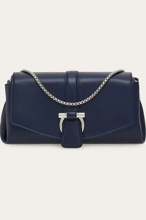 Salvatore Ferragamo Bolso bandolera con solapa (XS) Azul