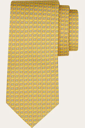 Salvatore Ferragamo Corbata de seda estampado Vara Amarillo