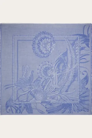 Salvatore Ferragamo Estola de seda y cachemira Azul