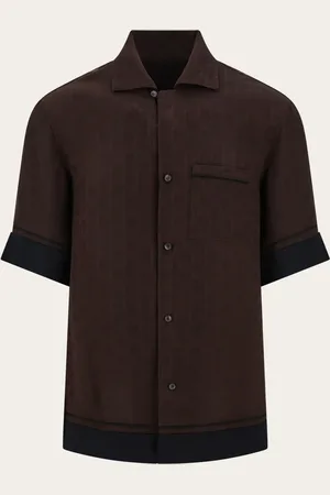 Salvatore Ferragamo Camisa de manga corta Monogram Marrón