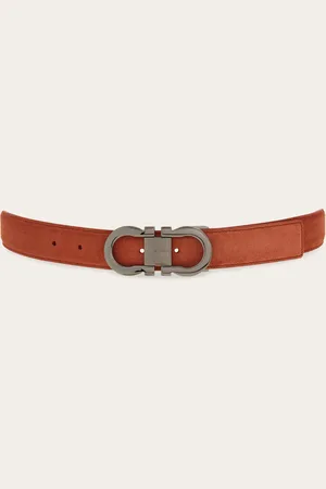 Salvatore Ferragamo Cinturón ajustable Gancini Rojo