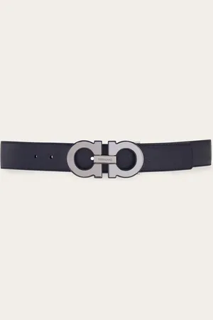 Salvatore Ferragamo Cinturón reversible y ajustable Gancini Azul
