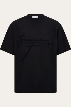 Salvatore Ferragamo Camiseta con firma Negro
