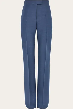 Salvatore Ferragamo Pantalones de faille de lana Azul