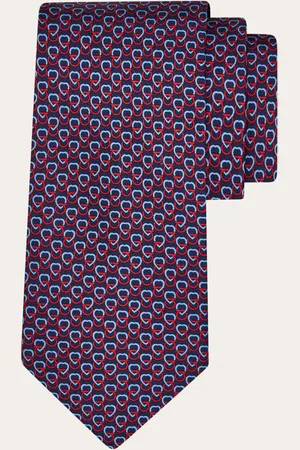 Salvatore Ferragamo Corbata de seda estampado Corazones Azul