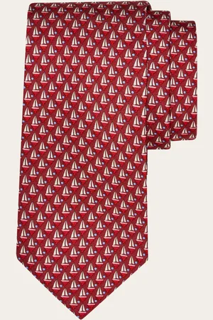 Salvatore Ferragamo Corbata de seda estampado Velero Rojo