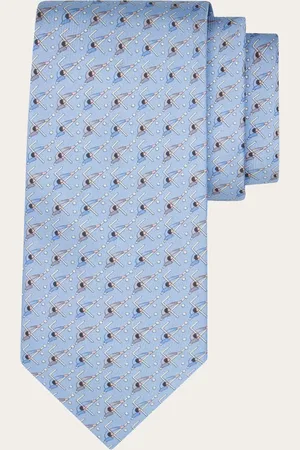 Salvatore Ferragamo Corbata de seda estampado Billar Azul