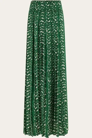 Salvatore Ferragamo Falda de seda estampada Verde