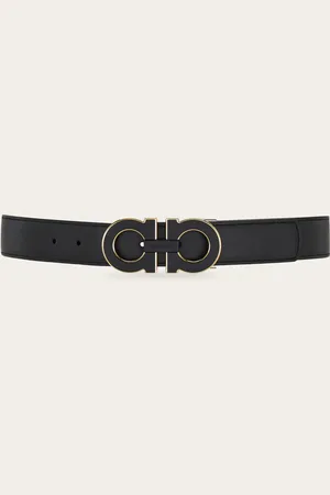 Salvatore Ferragamo Cinturón reversible y ajustable Gancini Negro