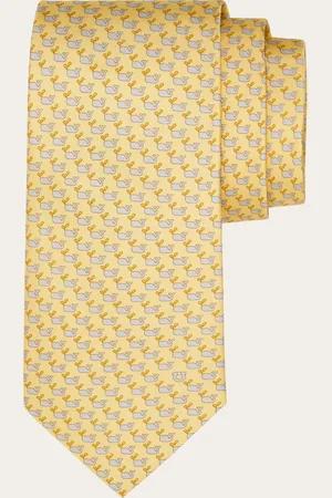 Salvatore Ferragamo Corbata de seda estampado Ballena Amarillo