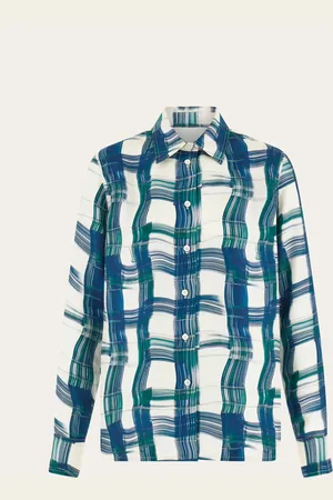 Salvatore Ferragamo Camisa estampado tartán Azul
