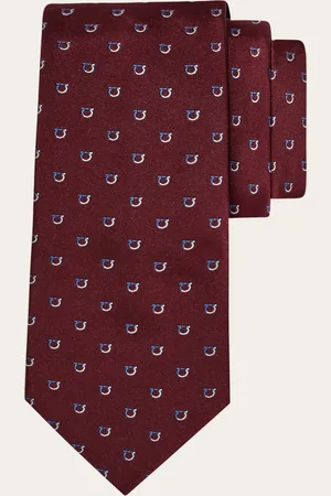 Salvatore Ferragamo Corbata jacquard Gancini bicolor Rojo