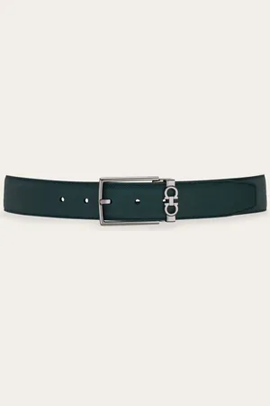 Salvatore Ferragamo Cinturón reversible y ajustable Gancini Verde