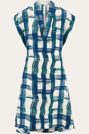 Salvatore Ferragamo Vestido sin mangas con estampado tartán Azul