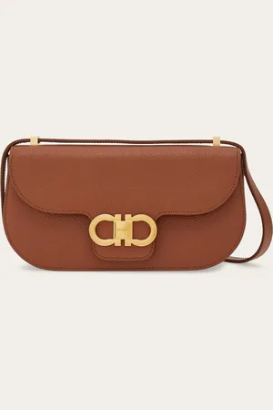 Salvatore Ferragamo Bandolera doble Gancini Marrón