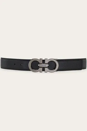 Salvatore Ferragamo Cinturón reversible y ajustable Gancini Negro