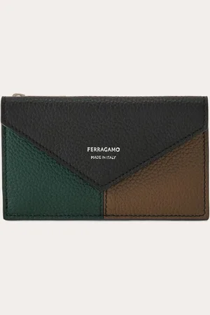 Salvatore Ferragamo Tarjetero color block Negro