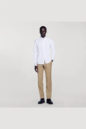 Sandro Camisa ajustada de algodón stretch