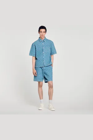 Sandro Camisa denim square cross