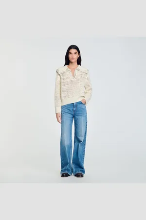 Sandro Jersey de lana con cuello de chaquetón