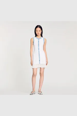 Sandro Vestido corto de punto con volante