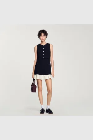 Sandro Vestido corto de tweed bicolor
