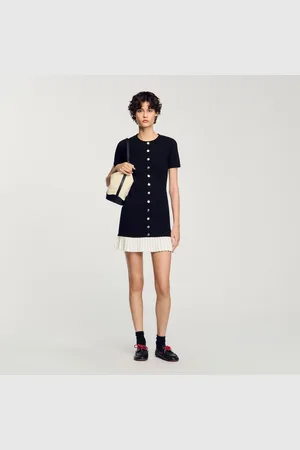 Sandro Vestido corto de punto con volante